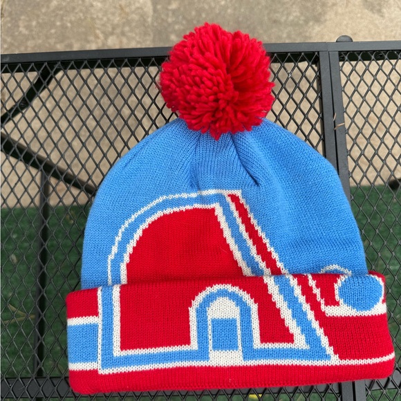 CCM Other - Blue and Red Pom-Pom Beanie